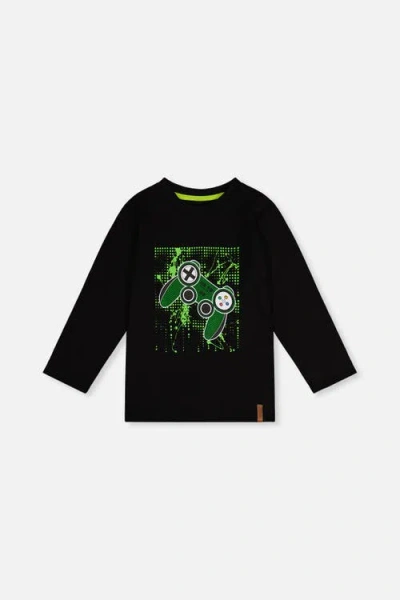 Deux Par Deux Crew Neck Long Sleeve Controller Cotton T-shirt In Blue