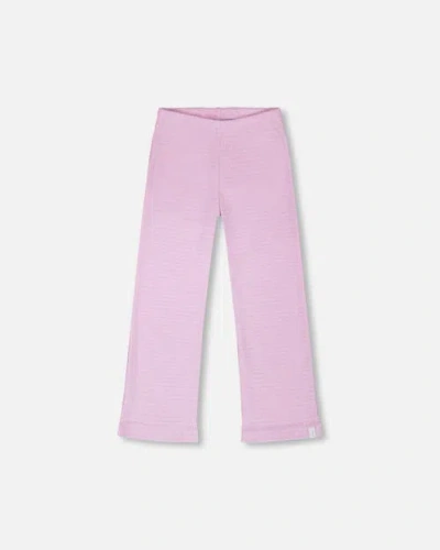 Deux Par Deux Babies'  Crinkle Jersey Flared Bottom Leggings In Pink