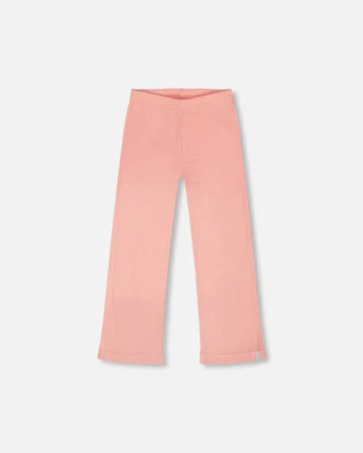 Deux Par Deux Babies'  Crinkle Jersey Flared Bottom Leggings In Pink