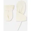 Deux Par Deux Cuff Connector String Lined Extended Mittens In Neutral