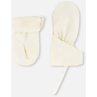 Deux Par Deux Kids'  Cuff Connector String Lined Extended Mittens In Neutral