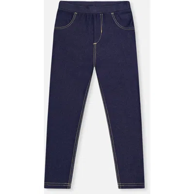 Deux Par Deux Girls' Denim Look Pull-on Skinny Jeggings - Little Kid In Blue