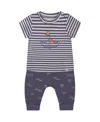 Deux Par Deux Boys' Organic Cotton Top And Muslin Pant Set - Baby In Striped Navy
