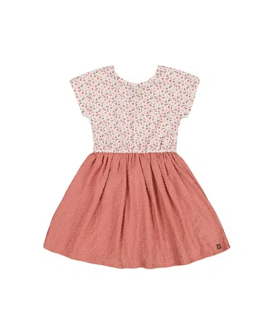 DEUX PAR DEUX DEUX PAR DEUX GIRLS' BI-MATERIAL DRESS WITH PRINTED TOP - BIG KID