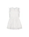 Deux Par Deux Girls' Bi-material Mesh And Organic Cotton Dress - Little Kid In Snow White