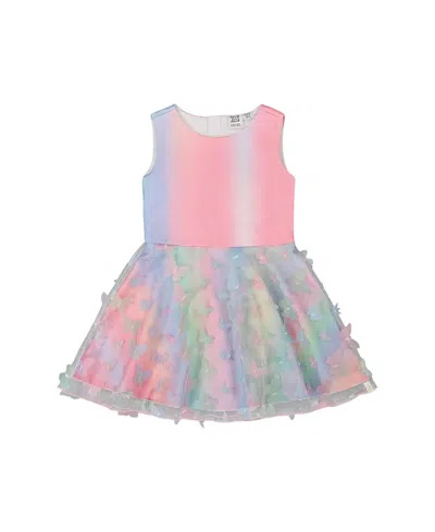 DEUX PAR DEUX DEUX PAR DEUX GIRLS' MILANO DRESS WITH PRINTED MESH SKIRT - BIG KID