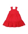 Deux Par Deux Girls' Multi-tiered Eyelet Dress - Little Kid In Red