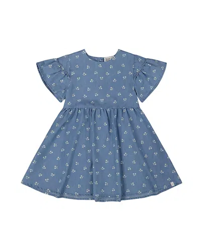 DEUX PAR DEUX DEUX PAR DEUX GIRLS' PRINTED CHAMBRAY CHERRIES DRESS - BIG KID
