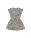 Deux Par Deux Girls' Printed French Terry Flamingos Dress - Big Kid In Lilac Tropical And Pink Flamingos