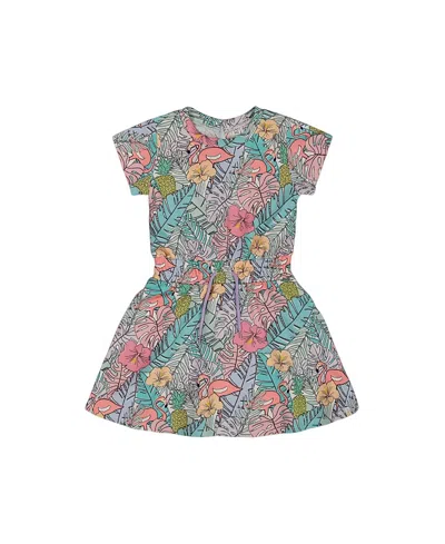 DEUX PAR DEUX DEUX PAR DEUX GIRLS' PRINTED FRENCH TERRY FLAMINGOS DRESS - BIG KID