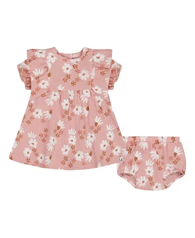 DEUX PAR DEUX DEUX PAR DEUX GIRLS' PRINTED MUSLIN DRESS AND BLOOMER SET - BABY