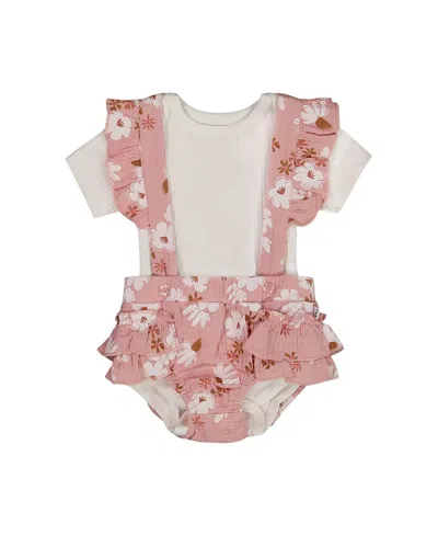 DEUX PAR DEUX DEUX PAR DEUX GIRLS' PRINTED MUSLIN SHORT AND ORGANIC COTTON BODYSUIT SET - BABY