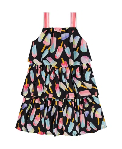 DEUX PAR DEUX DEUX PAR DEUX GIRLS' PRINTED TIERED ICE LOLLIPOPS DRESS - LITTLE KID