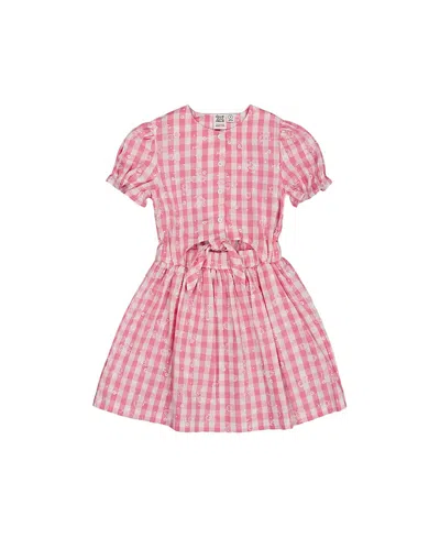 DEUX PAR DEUX DEUX PAR DEUX GIRLS' PUFF SLEEVE DRESS WITH WAIST TIE - LITTLE KID