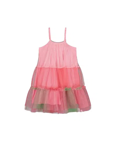DEUX PAR DEUX DEUX PAR DEUX GIRLS' SLEEVELESS COLOR BLOCK TULLE DRESS - BIG KID