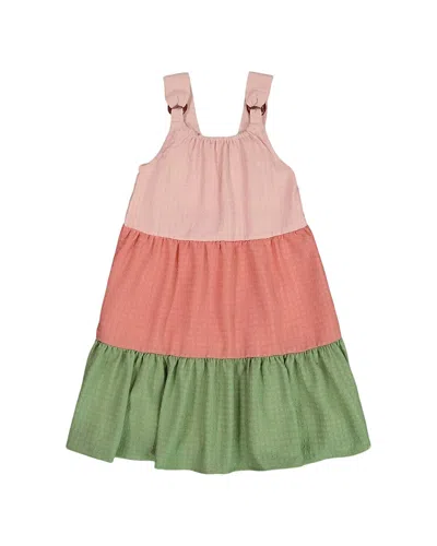 DEUX PAR DEUX DEUX PAR DEUX GIRLS' TIERED COLOR BLOCK PEASANT DRESS - LITTLE KID