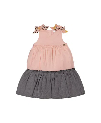 DEUX PAR DEUX DEUX PAR DEUX GIRLS' TIERED DRESS WITH BOWS - LITTLE KID