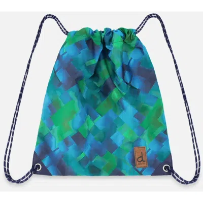 Deux Par Deux Kids'  Diamond Sporty Durable Everyday Drawstring Bag In Multi