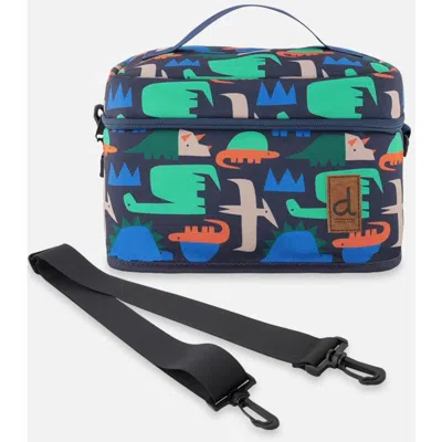 Deux Par Deux Kids'  Dinosaur Fun Durable Everyday Lunch Box In Blue