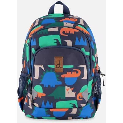 Deux Par Deux Little Kids Backpack Navy Dinosaur Print In Multi