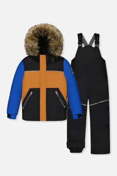 Deux Par Deux Kids'  Discover Colorblock Jacket Snow Pants Two Piece Snowsuit In Blue