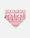 Deux Par Deux Dogs's Organic Cotton Christmas Bandana For Dogs In White