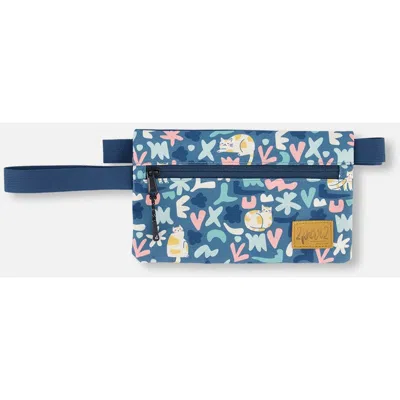 Deux Par Deux Kids'  Double Pencil Case Cat In Green