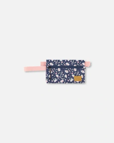 Deux Par Deux Kids'  Double Pencil Case Flower In Blue