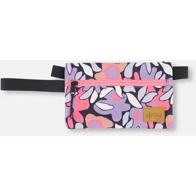 Deux Par Deux Kids'  Double Pencil Case Retro Flower In Black