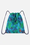 Deux Par Deux Drawstring Bag Blue Diamond Print In Multi