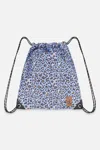 Deux Par Deux Leopard Practical Lightweight Spacious Drawstring Bag In Blue