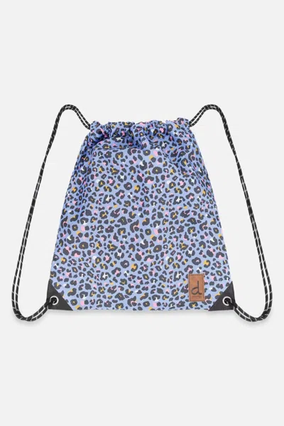 DEUX PAR DEUX DRAWSTRING BAG BLUE LEOPARD PRINT