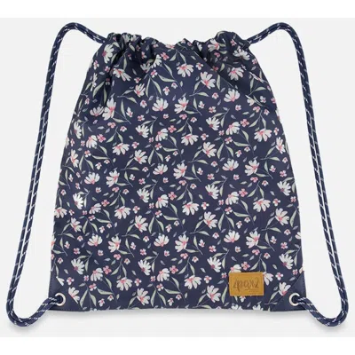 Deux Par Deux Kids'  Drawstring Bag Flower In Blue