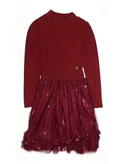 Pre-owned Deux Par Deux Kids' Dress In Burgundy