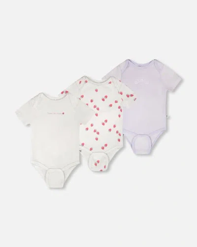 Deux Par Deux Babies'  Evolutive Cotton Jersey 3 Pack Bodysuit In Multi