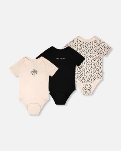 Deux Par Deux Babies'  Evolutive Organic Cotton Jersey 3 Pack Bodysuit In Black