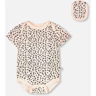 Deux Par Deux Babies'  Evolutive Organic Cotton Jersey Animal Printed Bodysuit In Pink