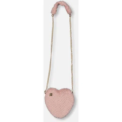 Deux Par Deux Kids'  Fake Fur Shoulder Bag In Pink