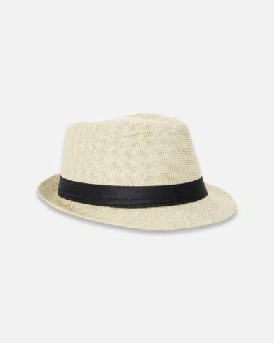 Deux Par Deux Kids'  Fedora-style Straw Hat In Metallic
