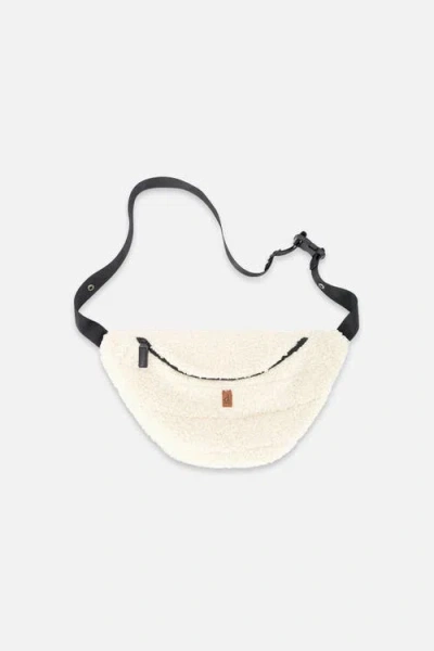 Deux Par Deux Fleece Adjustable Strap Stroller Snap Changing Sling Bag In White