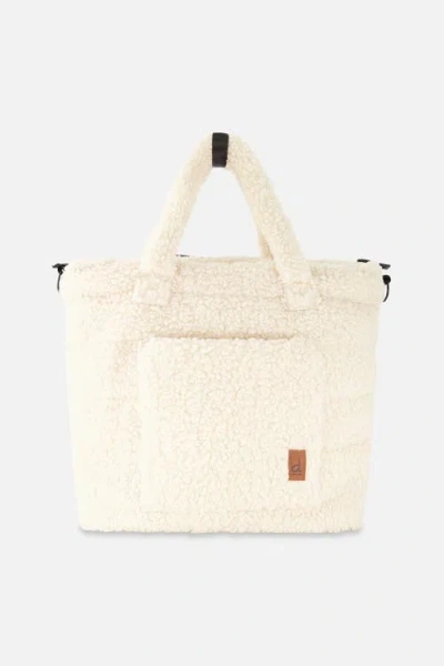Deux Par Deux Fleece Changing Mat Stroller Straps Diaper Bag In White