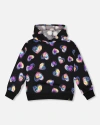 Deux Par Deux Fleece Hoodie In Black