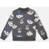 Deux Par Deux Fleece Pullover Sweatshirt Dog In Brown