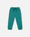Deux Par Deux Fleece Sweatpants With Articulated Knees In Green
