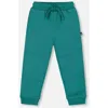Deux Par Deux Kids'  Fleece Sweatpants With Articulated Knees In Green