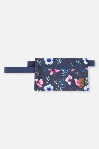 Deux Par Deux Kids'  Floral Practical Stylish Compact Pencil Case In Blue Floral Print