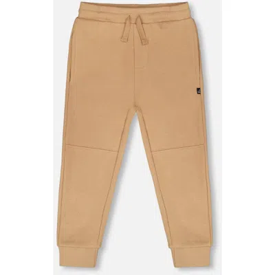 Deux Par Deux Babies'  French Terry Elastic Waist Sweatpants In Brown