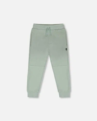 Deux Par Deux Kids'  French Terry Elastic Waist Sweatpants In Green