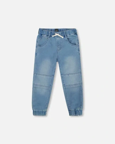 Deux Par Deux Kids'  French Terry Jogger Pants In Blue
