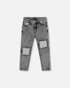 Deux Par Deux French Terry Pants With Contrasting Patch In Black